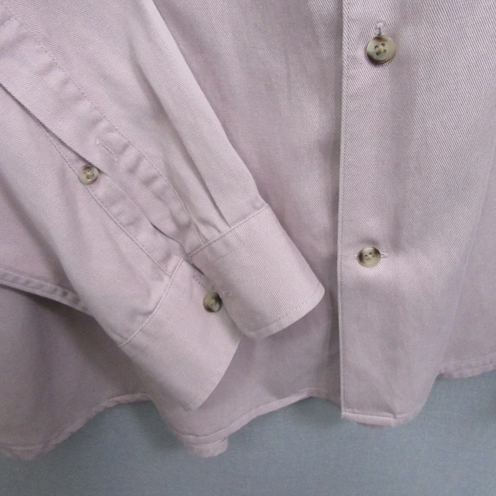 Vince Mens Button Up Dress Shirt 2XL Pink Classic Fit Stretch Long Sleeve‎